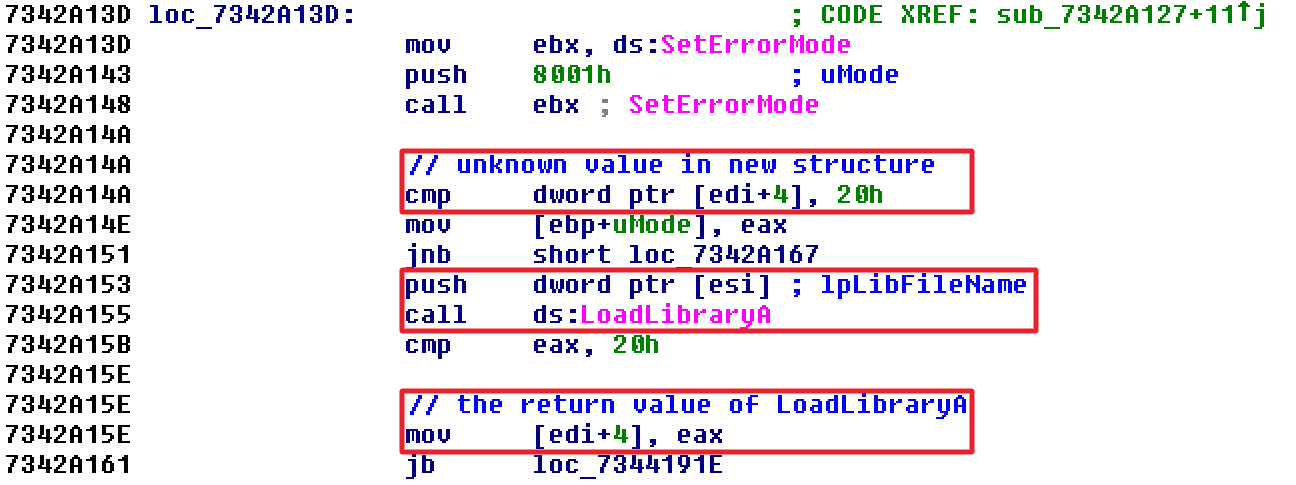 IDA Pro Text View of msvbvm60!sub_7342A127 Part 1